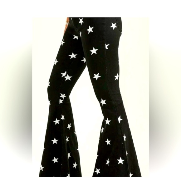 ALTAR’D STATE | NWT Star power flare jeans pants | Black White Sz Small - Picture 2 of 9